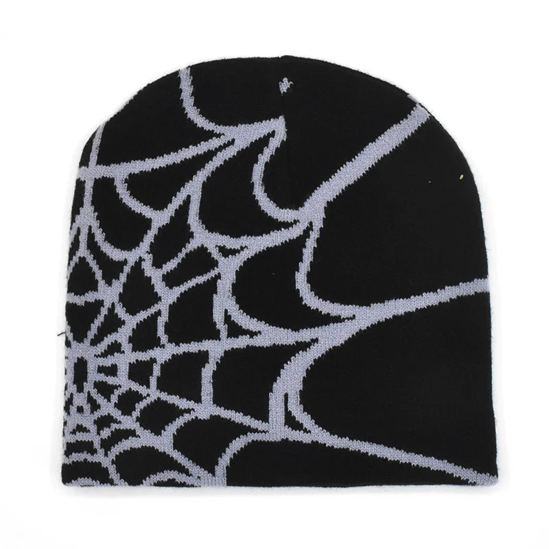 Y2K Spider Pattern Wool Knitted Hat Beanie