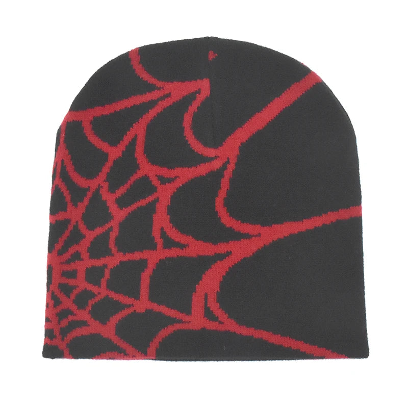 Y2K Spider Pattern Wool Knitted Hat Beanie