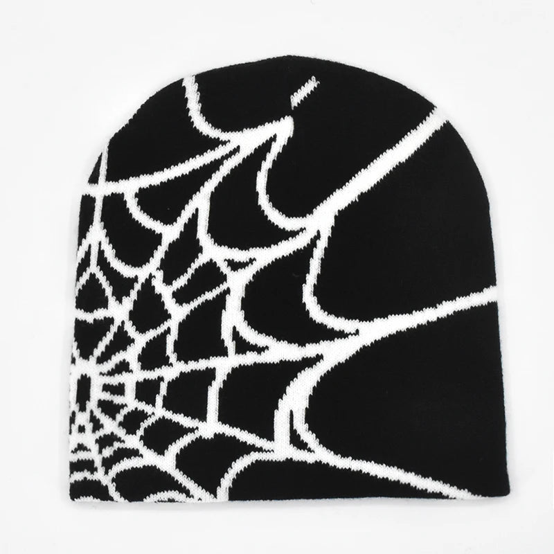 Y2K Spider Pattern Wool Knitted Hat Beanie